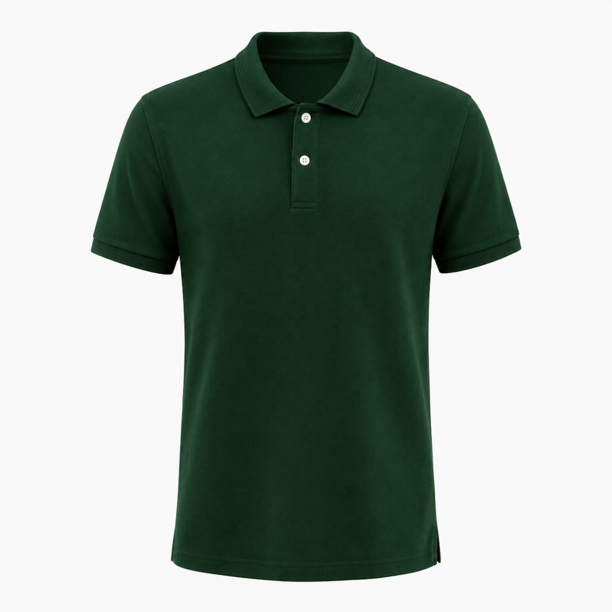 Cotton/Poly Classic Polo Shirt – Forest Green Flatlay